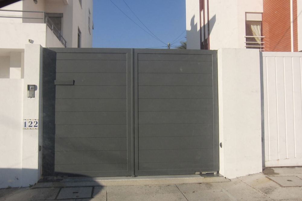 Portão de batente duplo antracite